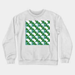 ’Zangles’ - in Teal and Grass Green on a White base Crewneck Sweatshirt